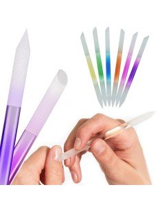 ⭐ Juego x6 limas de cristal para Uñas Manicure Profesional