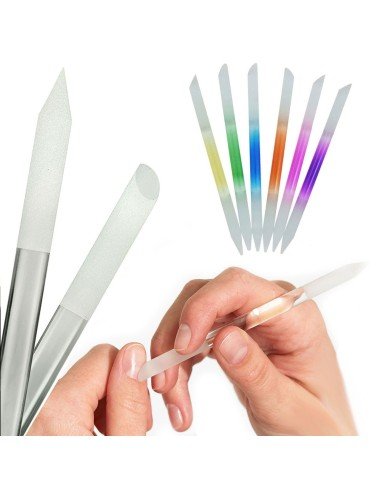 ⭐ Juego x6 limas de cristal para Uñas Manicure Profesional