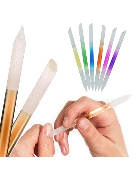 ⭐ Juego x6 limas de cristal para Uñas Manicure Profesional
