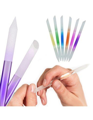 ⭐ Juego x6 limas de cristal para Uñas Manicure Profesional