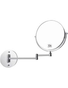 ⭐ Espejo Telescópico Retráctil Giratorio Circular 20cm Aumento 10X