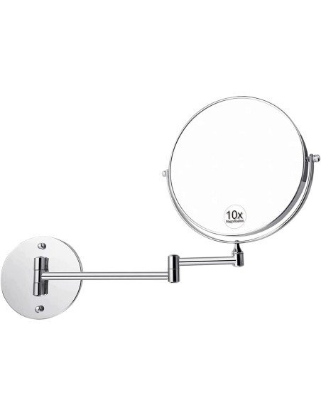 ⭐ Espejo Telescópico Retráctil Giratorio Circular 20cm Aumento 10X