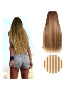 ⭐ Cortina de Cabello Lisa Degradee Extensión Fucsia a Rosado