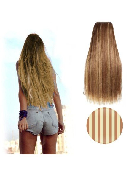 ⭐ Cortina de Cabello Lisa Degradee Extensión Fucsia a Rosado