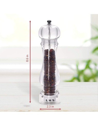 Molino De Sal Y Pimienta Acrílico Manual Pimentero Gigante