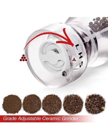 Molino De Sal Y Pimienta Acrílico Manual Pimentero Gigante