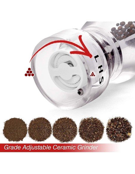 Molino De Sal Y Pimienta Acrílico Manual Pimentero Gigante