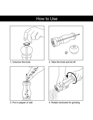 Molino De Sal Y Pimienta Acrílico Manual Pimentero Gigante