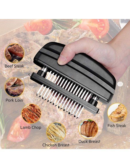 Ablandador Tenderizador Carne 48 Cuchillas Acero Inoxidable Ablandador Tenderizador Carne 48 Cuchillas Acero Inoxidable