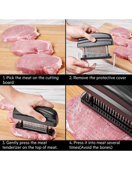 Ablandador Tenderizador Carne 48 Cuchillas Acero Inoxidable Ablandador Tenderizador Carne 48 Cuchillas Acero Inoxidable