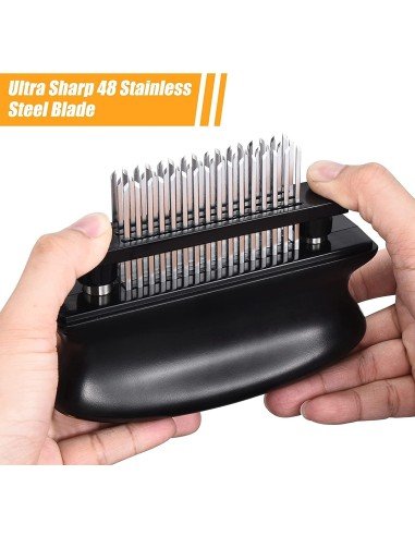 Ablandador Tenderizador Carne Res Pollo Pescado 48 Cuchillas Acero Inoxidable