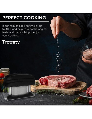 Ablandador Tenderizador Carne Res Pollo Pescado 48 Cuchillas Acero Inoxidable