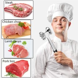Martillo Ablandador De Carne Res Cerdo Pollo Pescado Acero Inoxidable Mazo