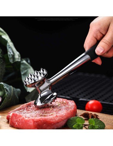 Martillo Ablandador De Carne Res Cerdo Pollo Pescado Acero Inoxidable Mazo