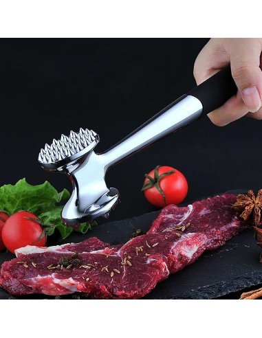 Martillo Ablandador De Carne Res Cerdo Pollo Pescado Acero Inoxidable Mazo