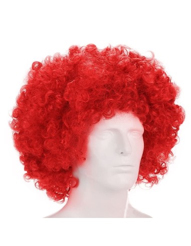 ⭐ Peluca Afro de Fantasía Rojo
