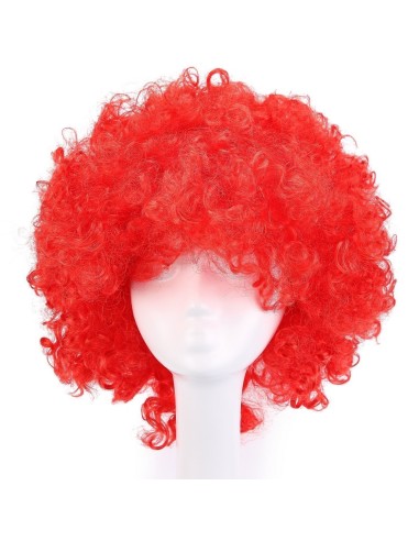 ⭐ Peluca Afro de Fantasía Rojo