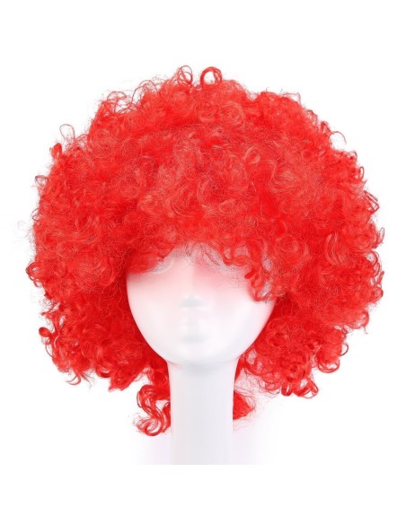 ⭐ Peluca Afro de Fantasía Rojo