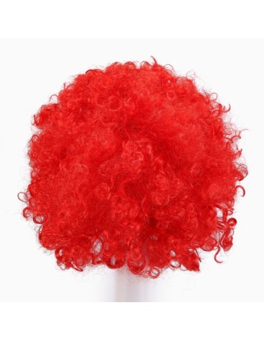 ⭐ Peluca Afro de Fantasía Rojo