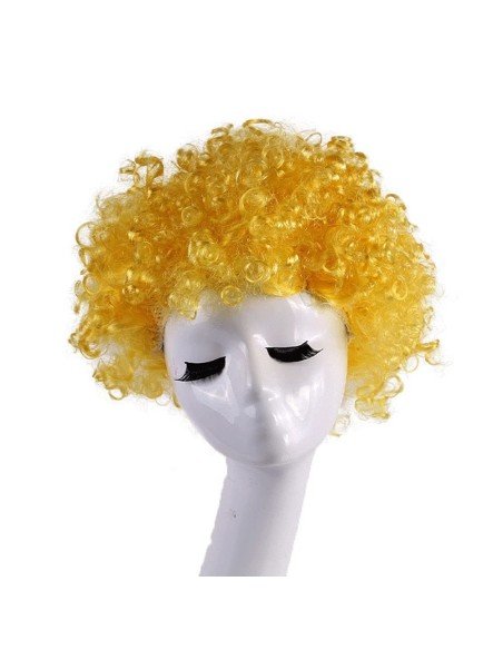 ⭐ Peluca Afro de Fantasía Amarillo