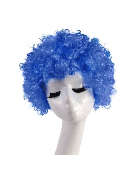 ⭐ Peluca Afro de Fantasía Azul
