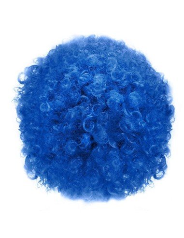 ⭐ Peluca Afro de Fantasía Azul