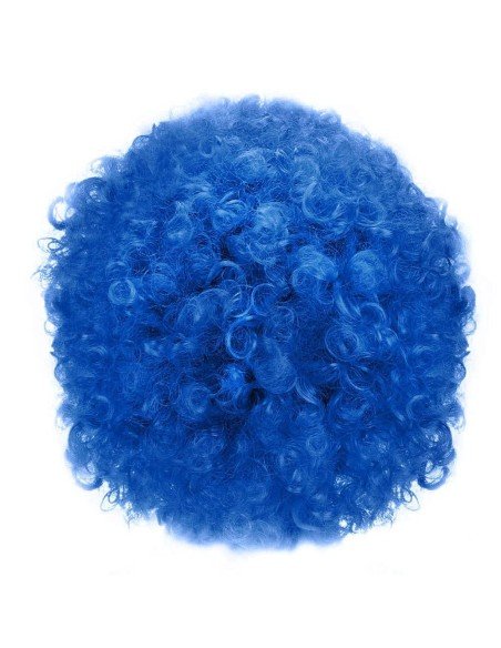 ⭐ Peluca Afro de Fantasía Azul