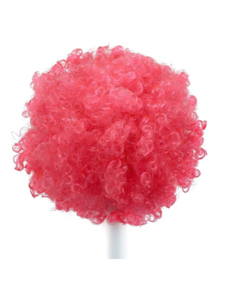 ⭐ Peluca Afro de Fantasía Rojo Fresa