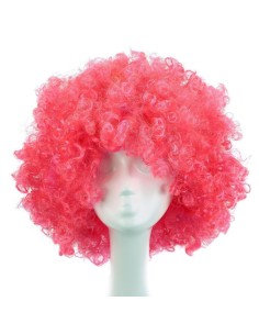 ⭐ Peluca Afro de Fantasía Rojo Fresa