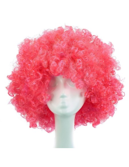 ⭐ Peluca Afro de Fantasía Rojo Fresa