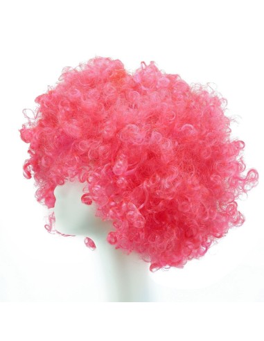 ⭐ Peluca Afro de Fantasía Rojo Fresa