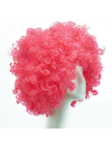 ⭐ Peluca Afro de Fantasía Rojo Fresa