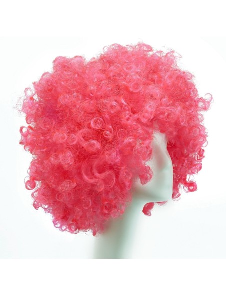 ⭐ Peluca Afro de Fantasía Rojo Fresa