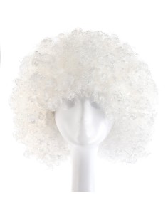 ⭐ Peluca Afro de Fantasía Blanco 2