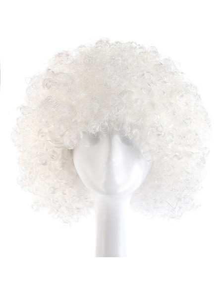 ⭐ Peluca Afro de Fantasía Blanco