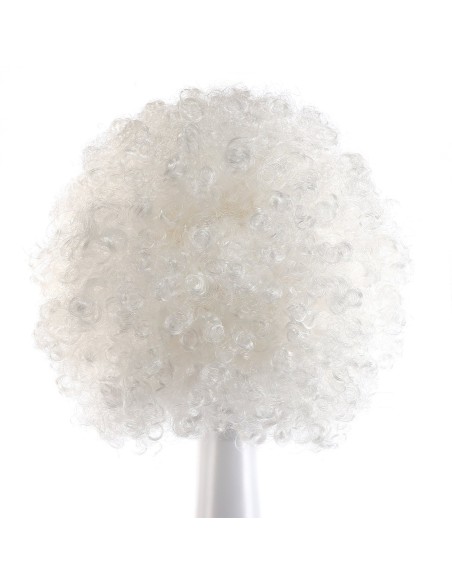 ⭐ Peluca Afro de Fantasía Blanco