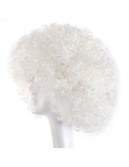 ⭐ Peluca Afro de Fantasía Blanco
