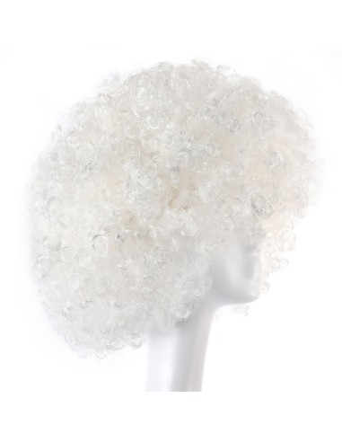 ⭐ Peluca Afro de Fantasía Blanco