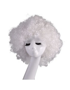 ⭐ Peluca Afro de Fantasía Blanco