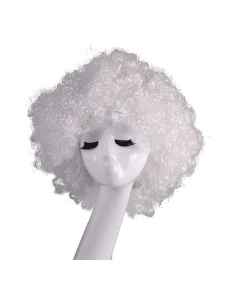 ⭐ Peluca Afro de Fantasía Blanco