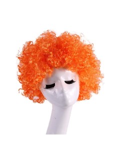 ⭐ Peluca Afro de Fantasía Naranja