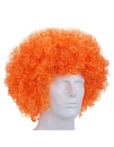 ⭐ Peluca Afro de Fantasía Naranja