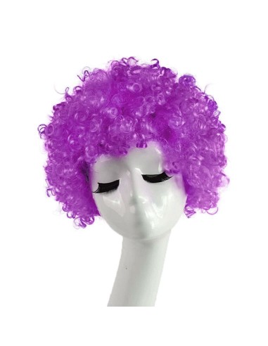 ⭐ Peluca Afro de Fantasía Púrpura