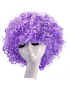 ⭐ Peluca Afro de Fantasía Lila