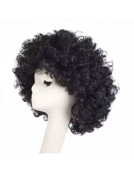 ⭐ Peluca Afro de Fantasía Negro