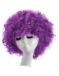 ⭐ Peluca Afro de Fantasía Púrpura