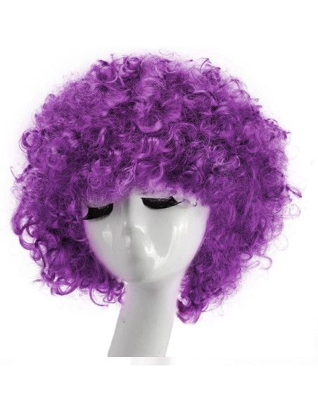 ⭐ Peluca Afro de Fantasía Púrpura