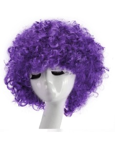 ⭐ Peluca Afro de Fantasía Morado