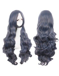⭐ Peluca Cosplay Ondulada 80cm Kanekalon Gris Humo