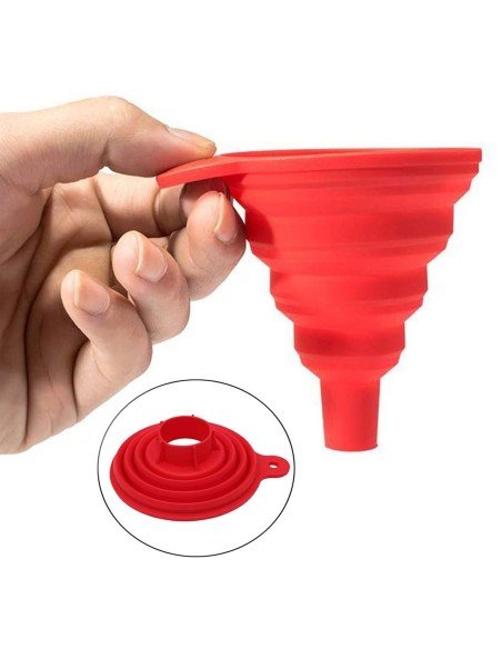 ⭐ Embudo De Silicona Flexible Plegable Funnel Cocina Portable